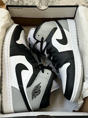 Jordan Air 1 Mid Black/White/Gray Men's Sneakers